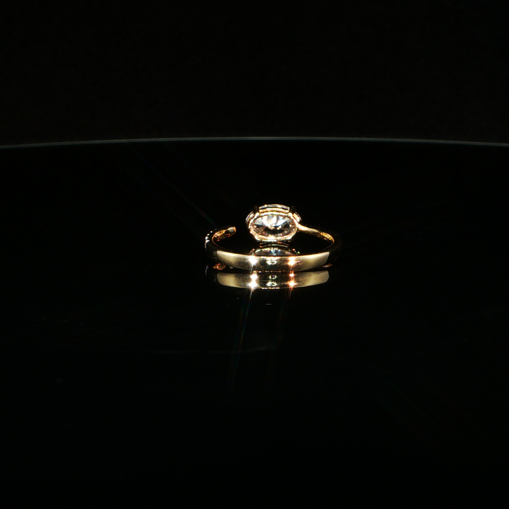 1.17 CTW Oval Cut Lab-Grown Diamond Solitaire Ring with Pavé Accents in 14K Yellow Gold