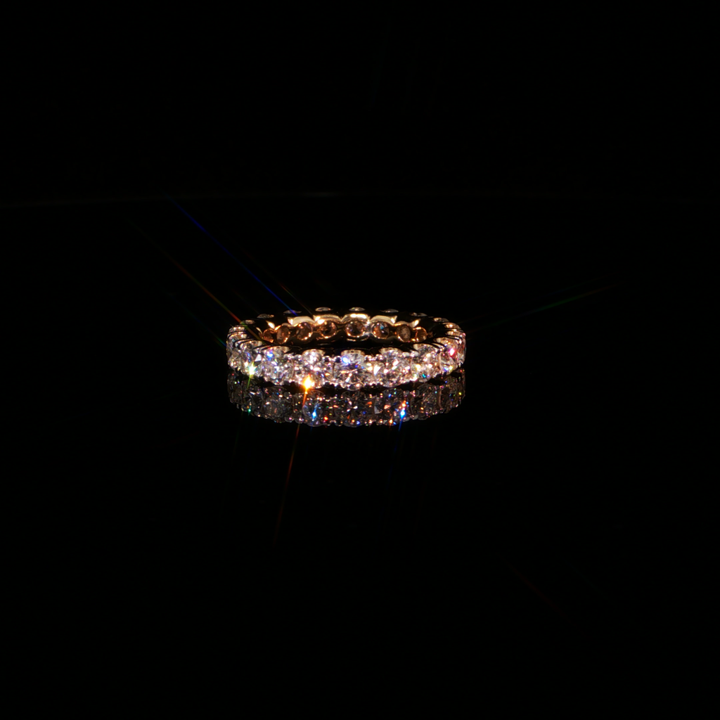 3.33 CTW Round Brilliant Cut Lab-Grown Diamond Eternity Ring in 14K Yellow Gold