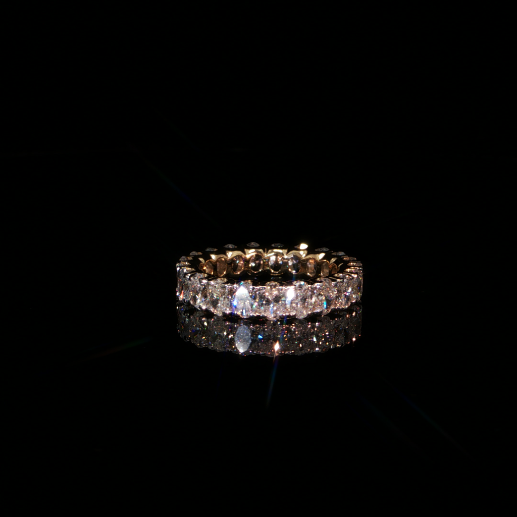 3.95 CTW Oval Cut Lab-Grown Diamond Eternity Ring in 14K White Gold