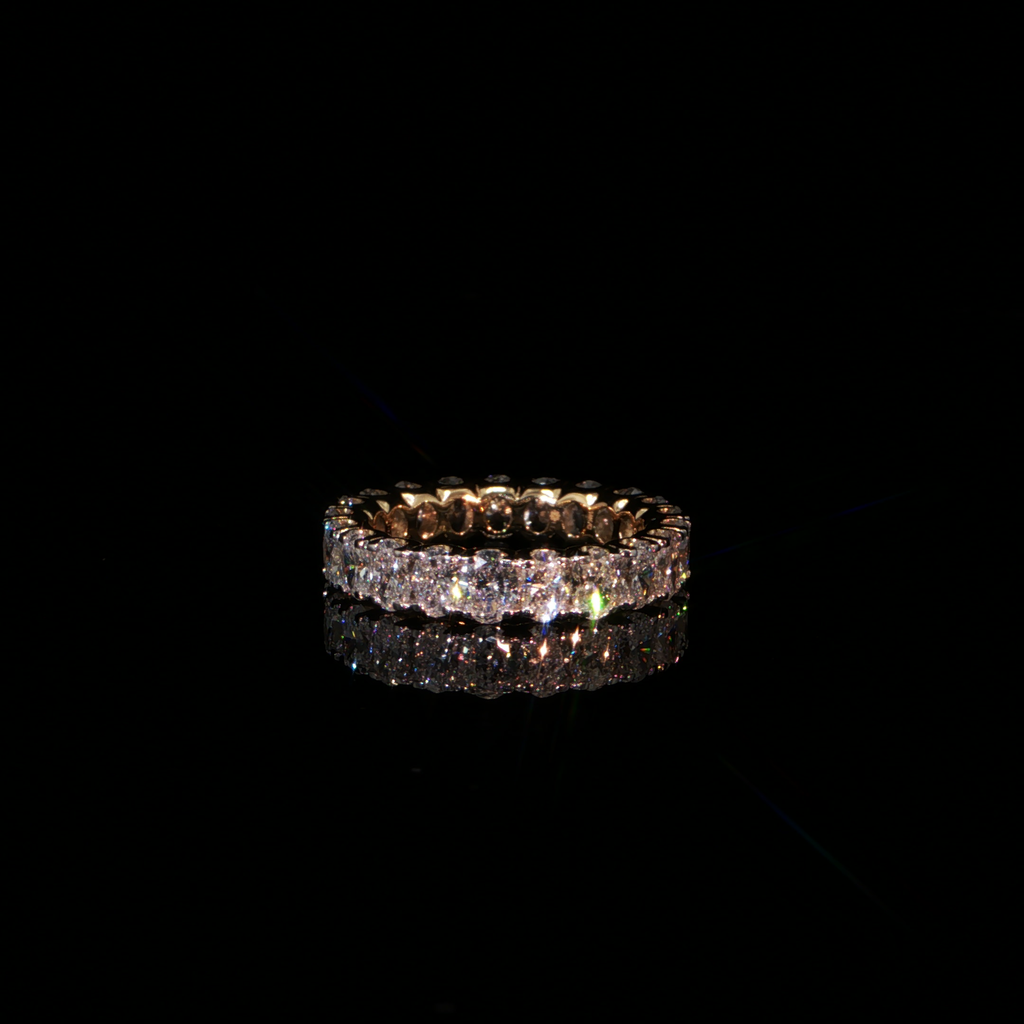 3.95 CTW Oval Cut Lab-Grown Diamond Eternity Ring in 14K White Gold