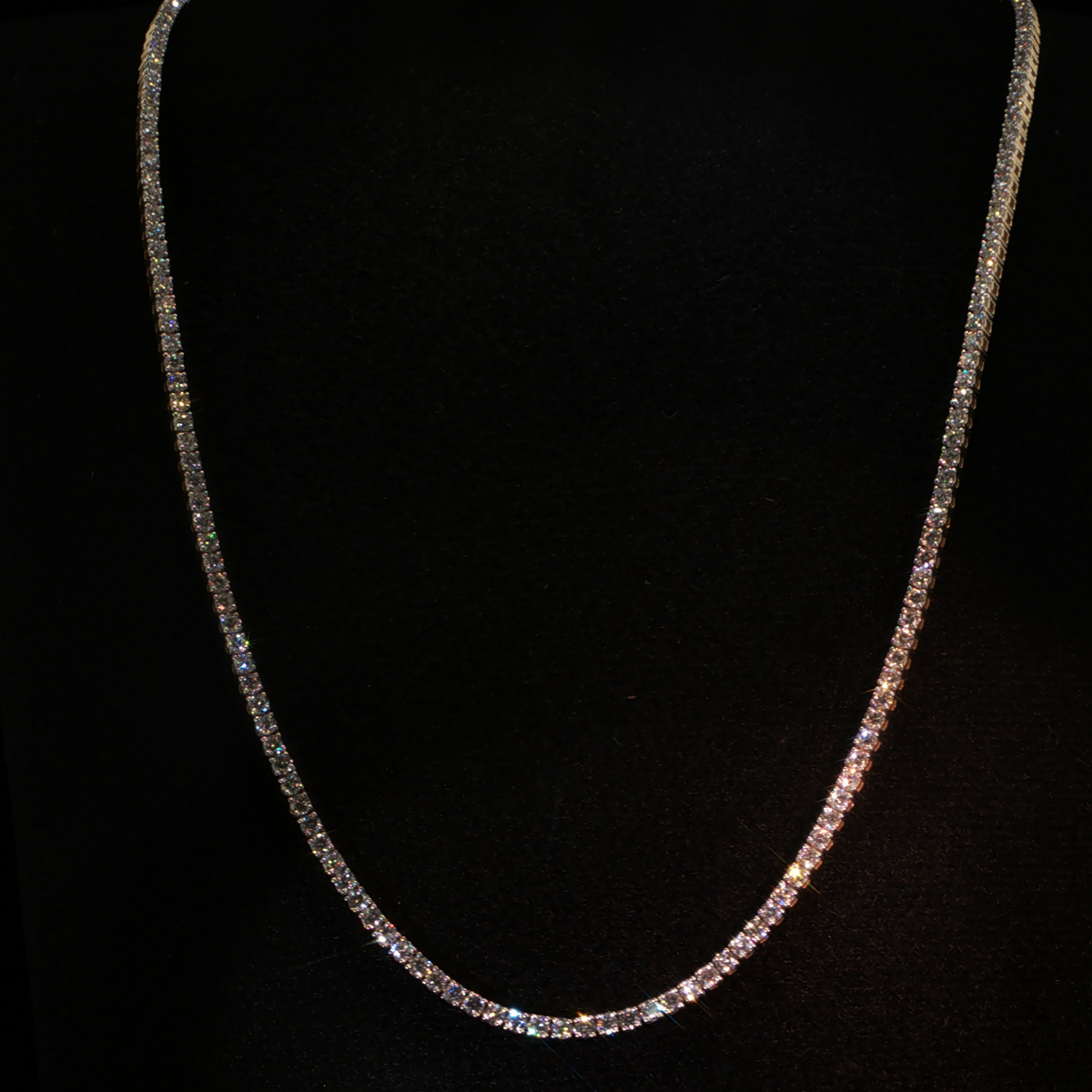10.96 CTW Round Brilliant Cut Lab-Grown Diamond Tennis Necklace in 14K Yellow Gold