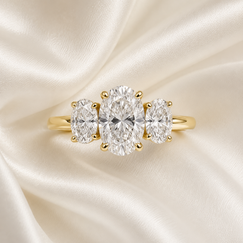 Three Stone Oval Engagement Ring