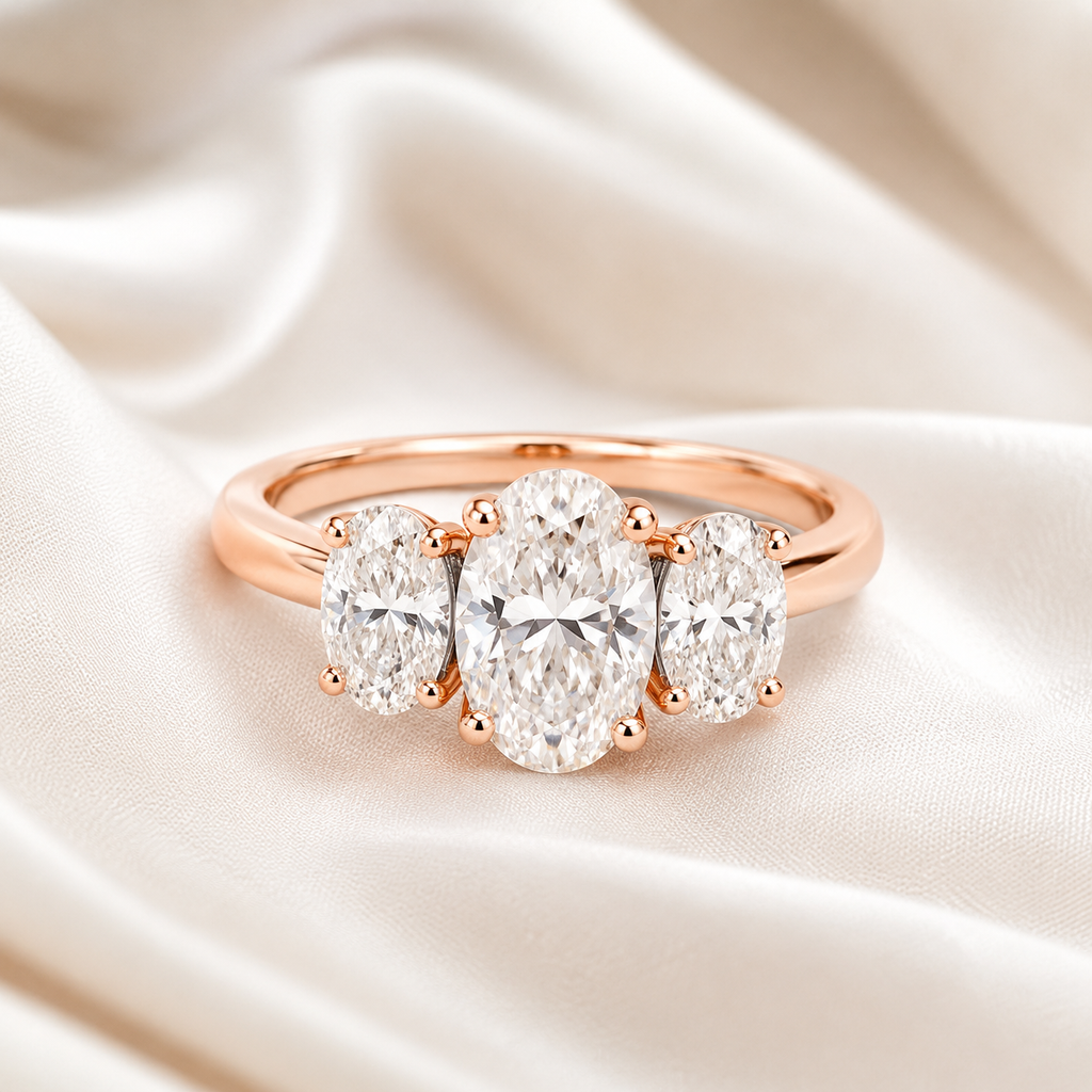 Three Stone Oval Engagement Ring