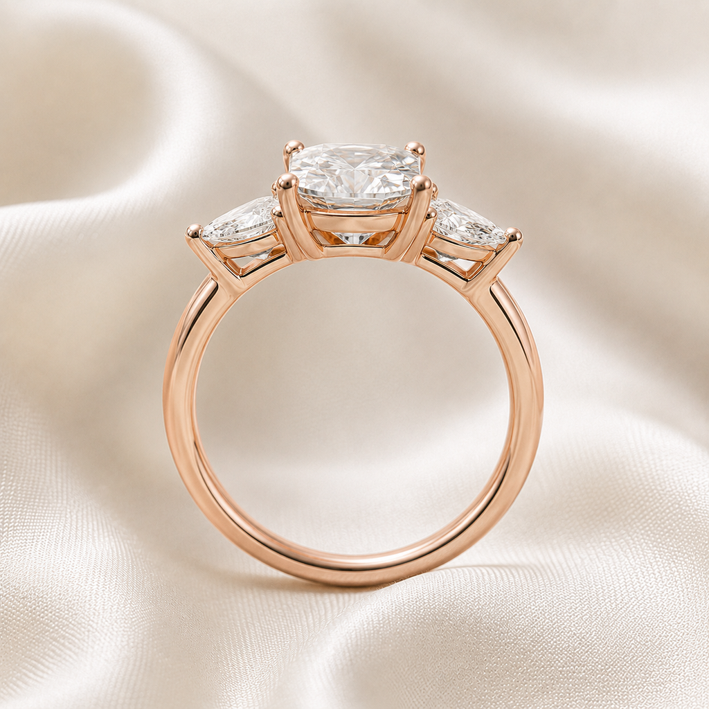 Three Stone Pear Engagement Ring