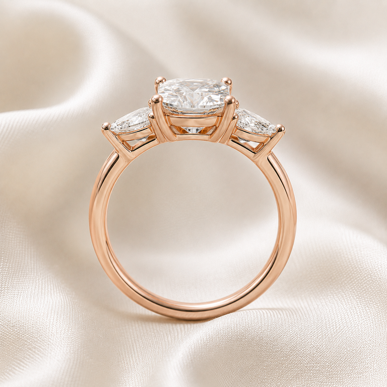 Three Stone Pear Engagement Ring