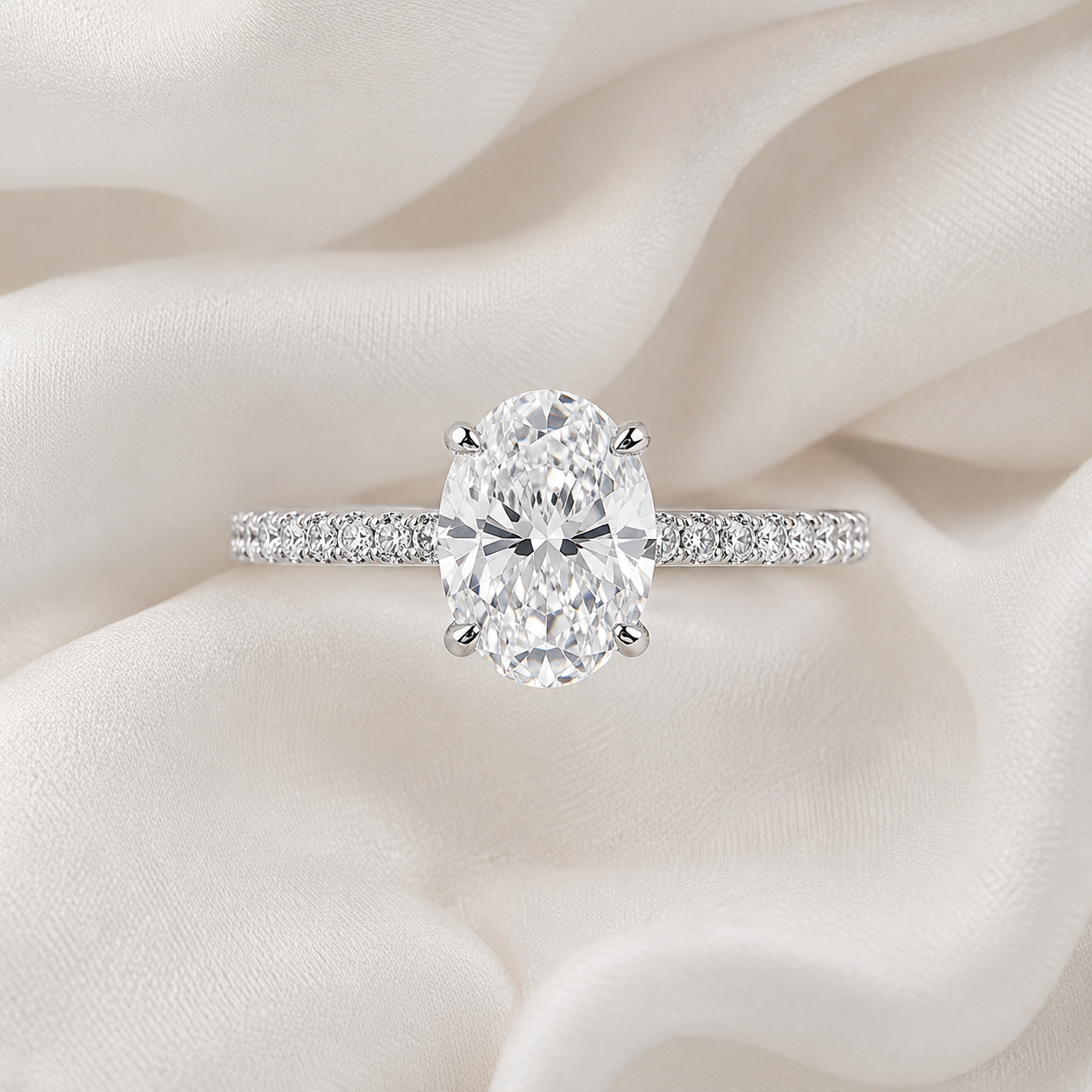 Pave Oval Engagement Ring
