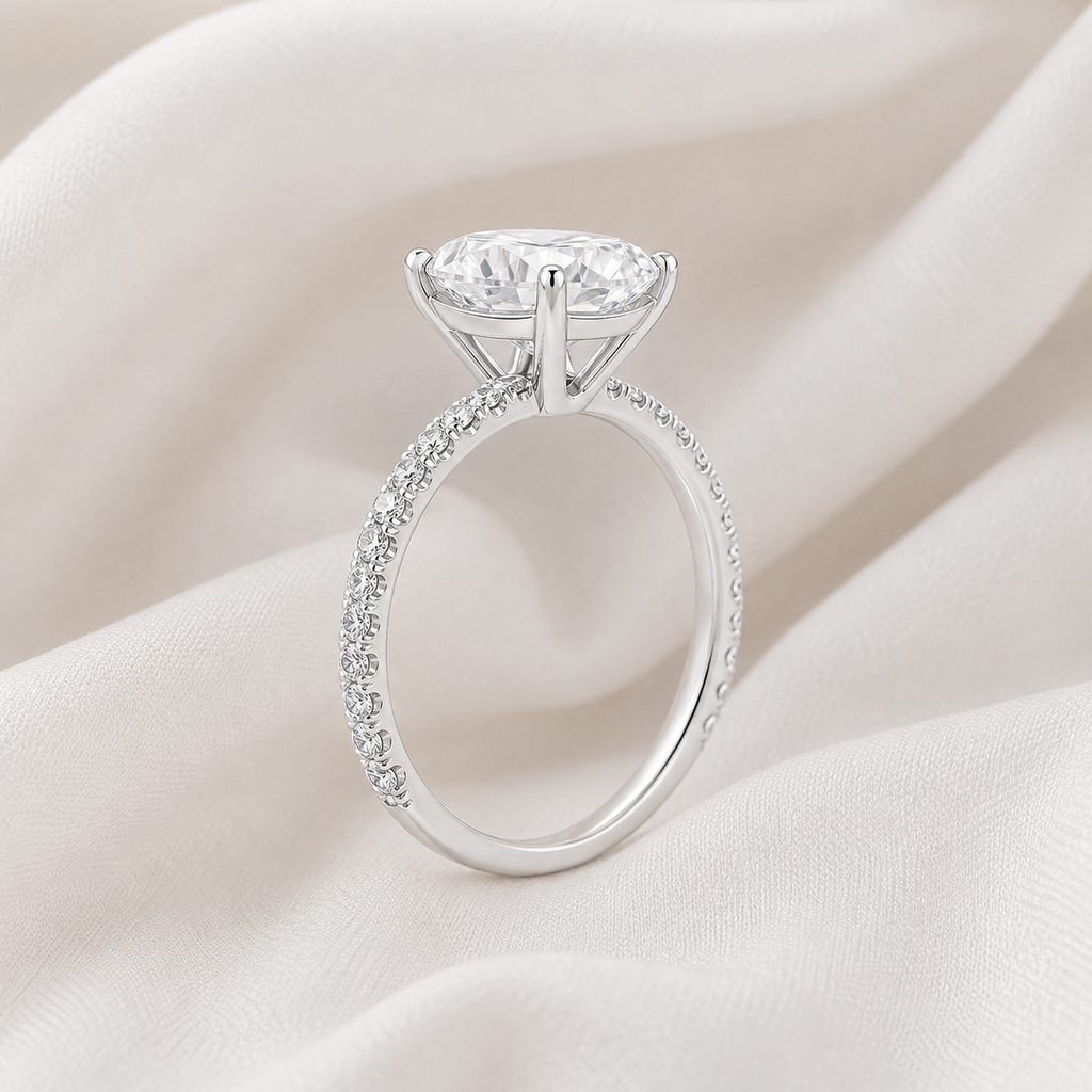 Pave Oval Engagement Ring
