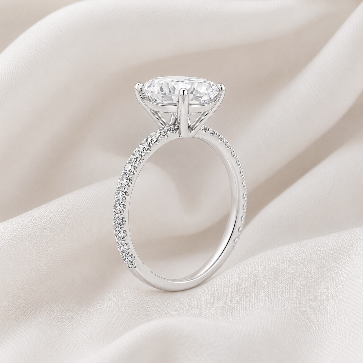 Pave Oval Engagement Ring