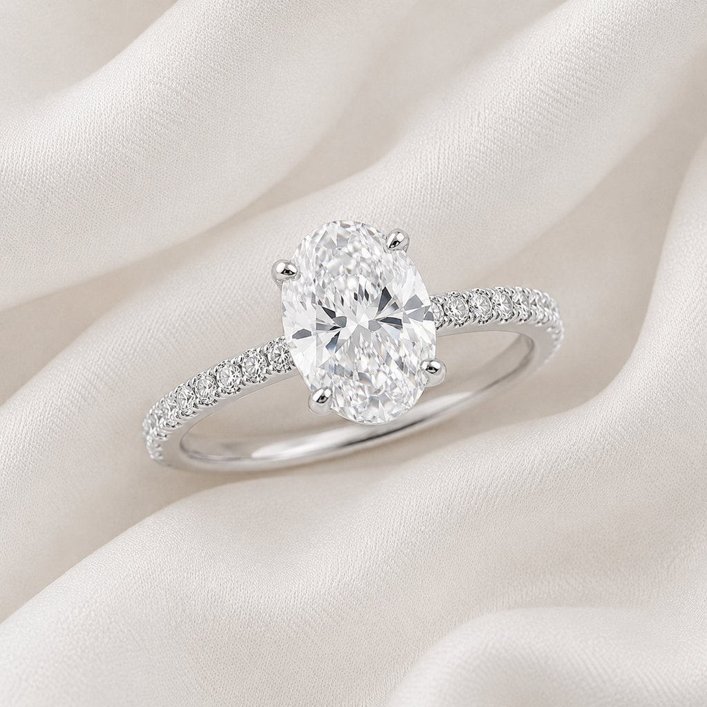 Pave Oval Engagement Ring