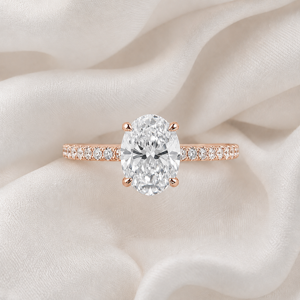 Pave Oval Engagement Ring