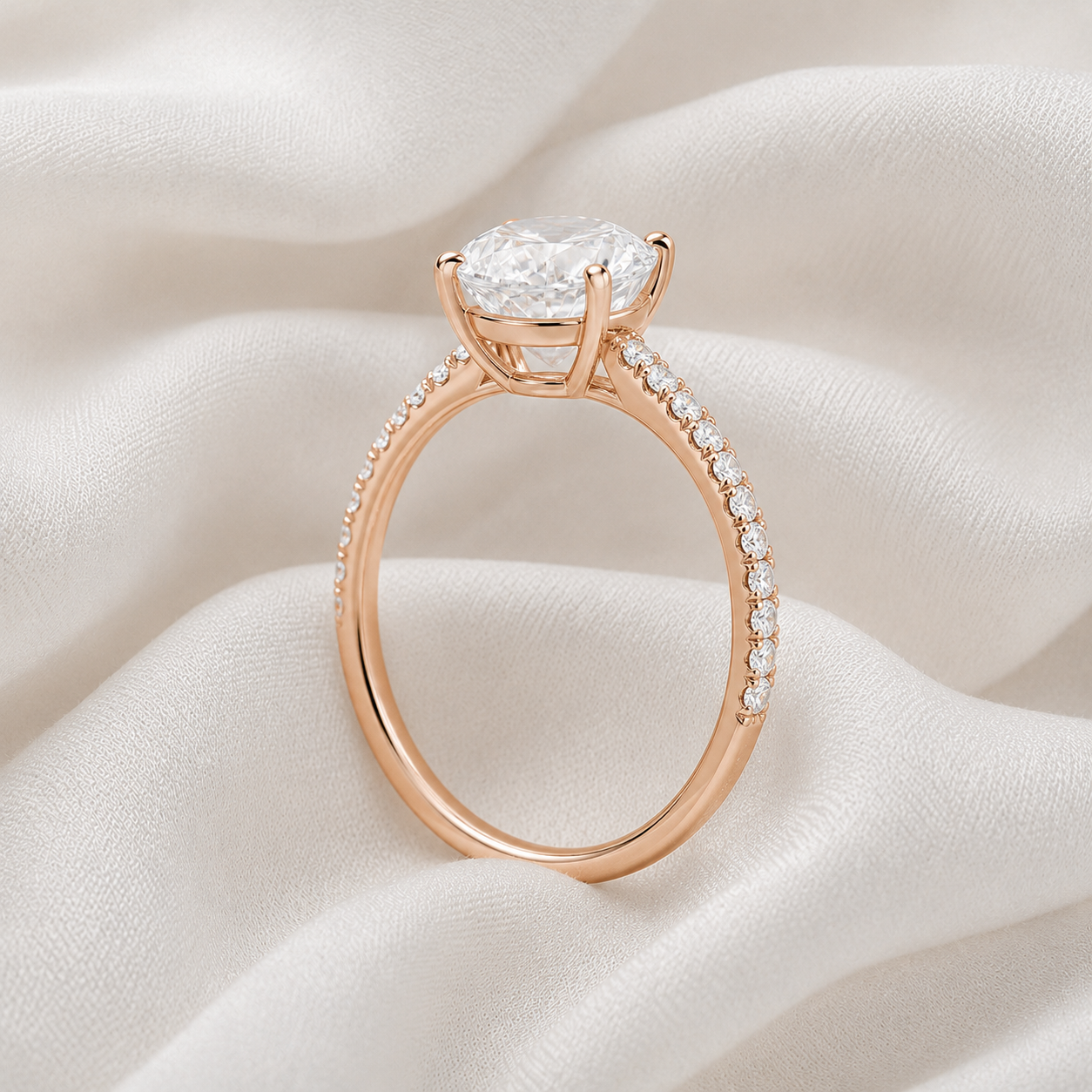 Pave Oval Engagement Ring
