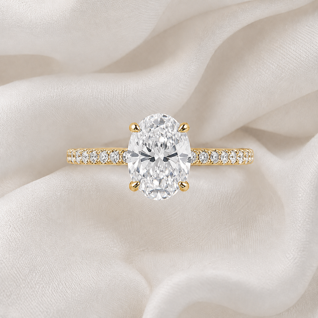 Pave Oval Engagement Ring