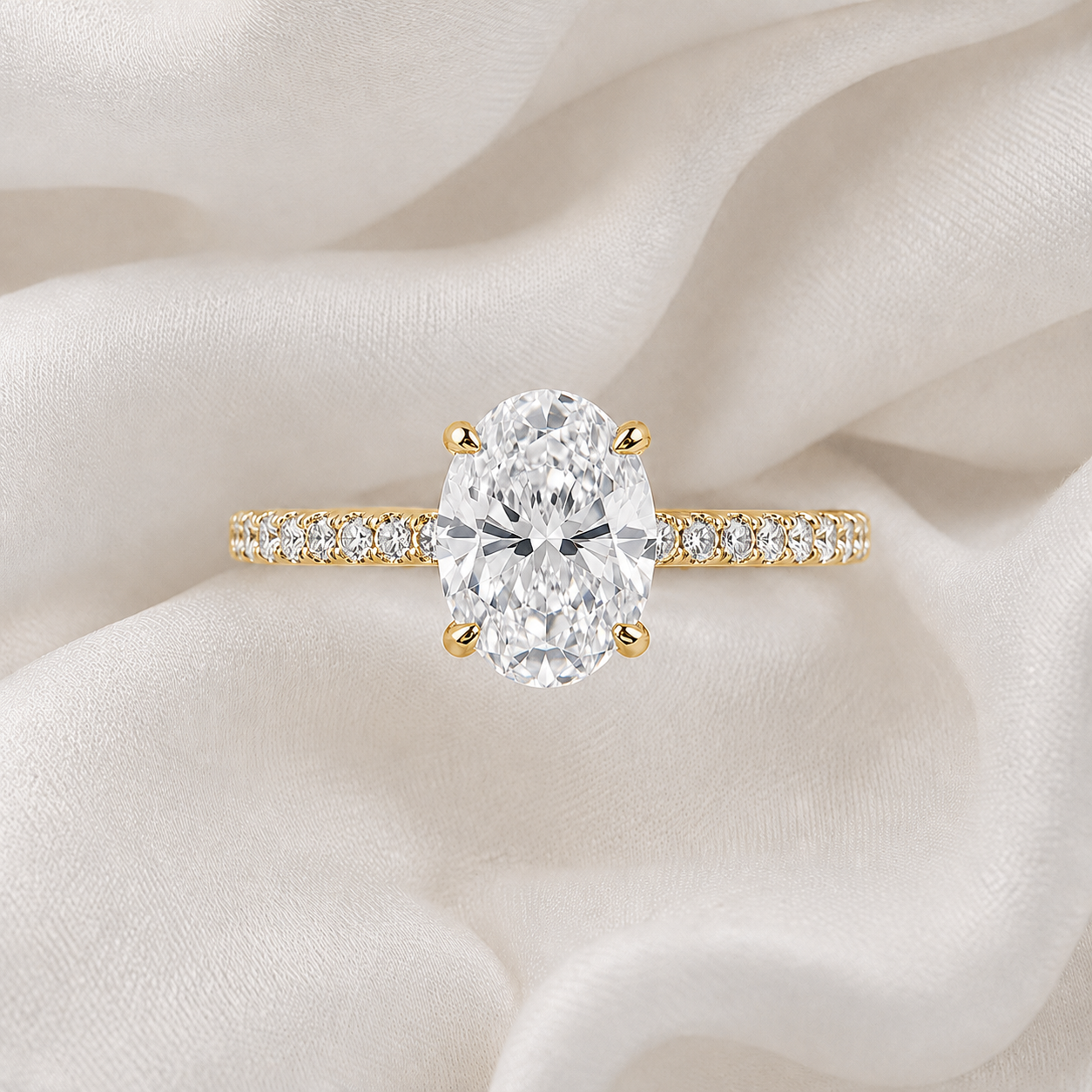 Pave Oval Engagement Ring