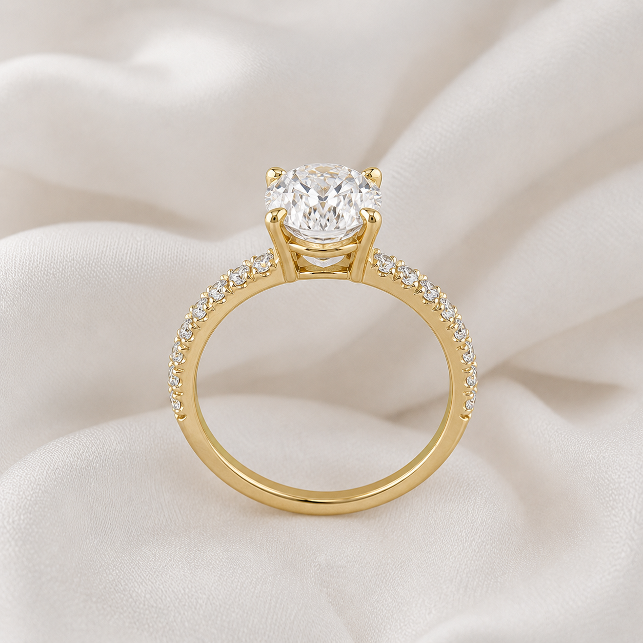 Pave Oval Engagement Ring