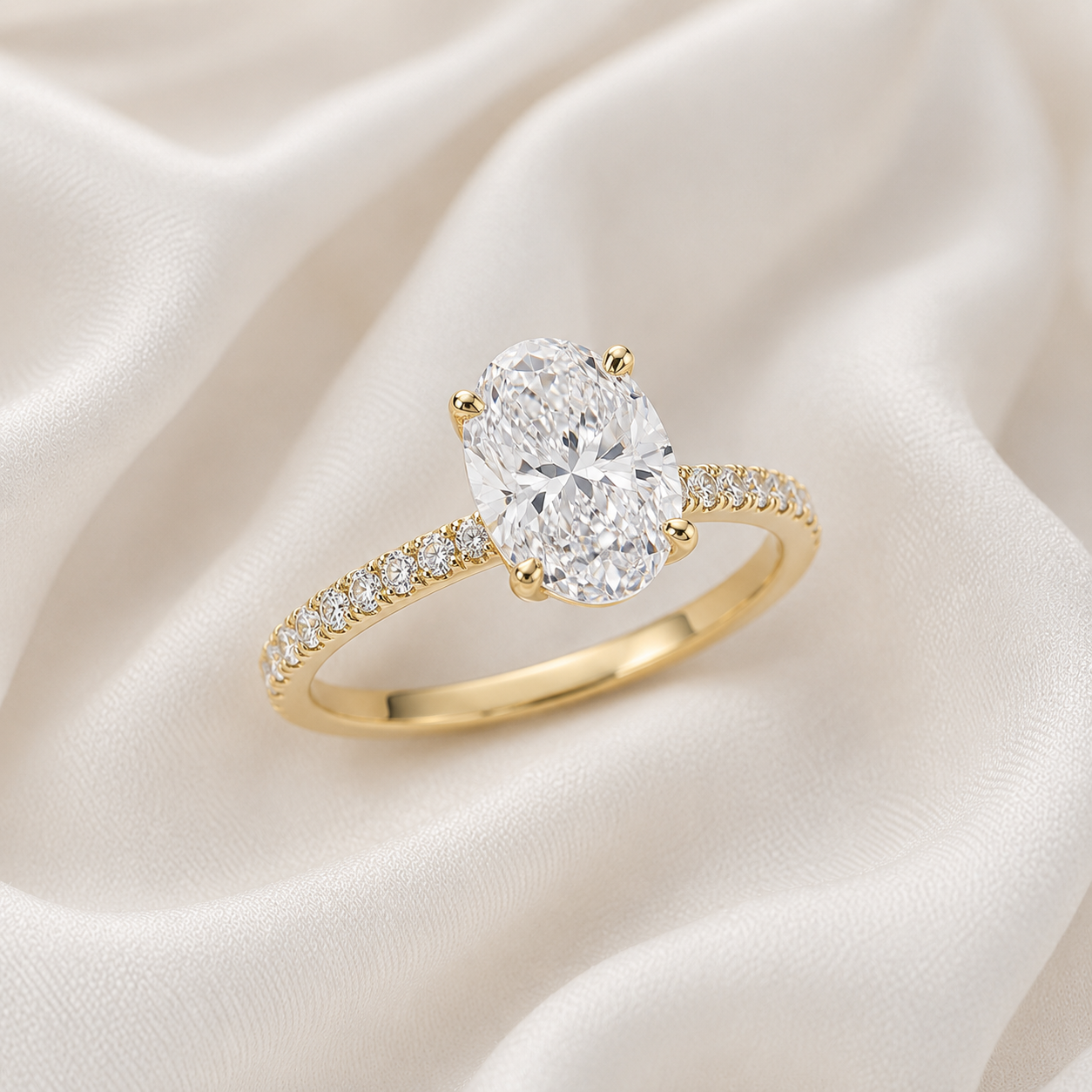 Pave Oval Engagement Ring
