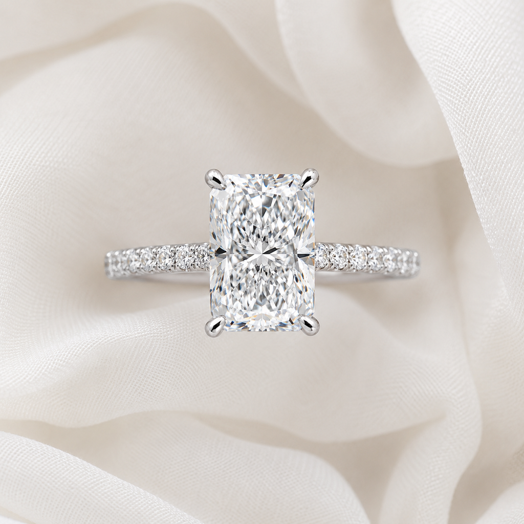 Pave Radiant Engagement Ring