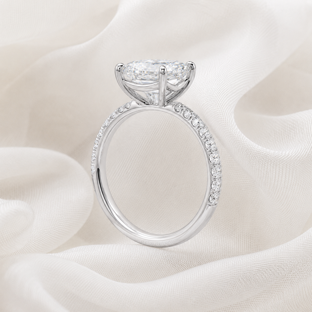 Pave Radiant Engagement Ring