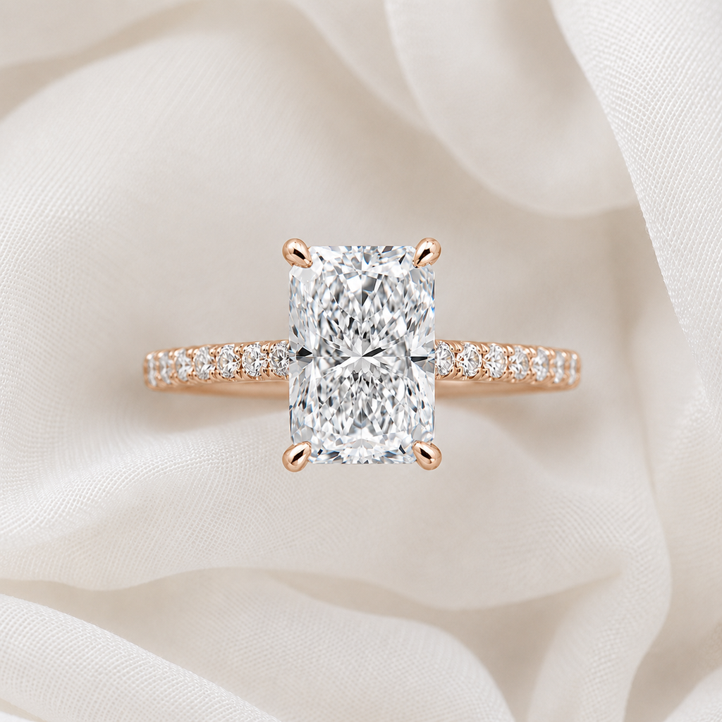 Pave Radiant Engagement Ring