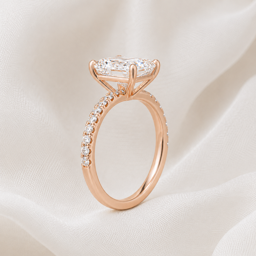 Pave Radiant Engagement Ring