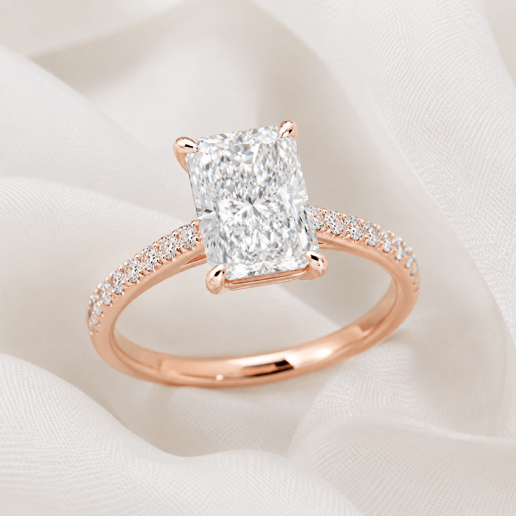 Pave Radiant Engagement Ring