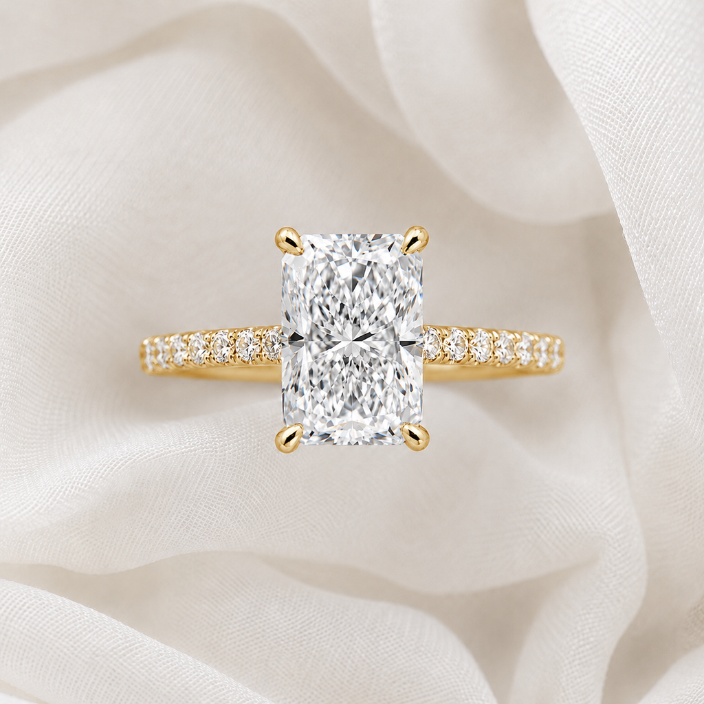 Pave Radiant Engagement Ring