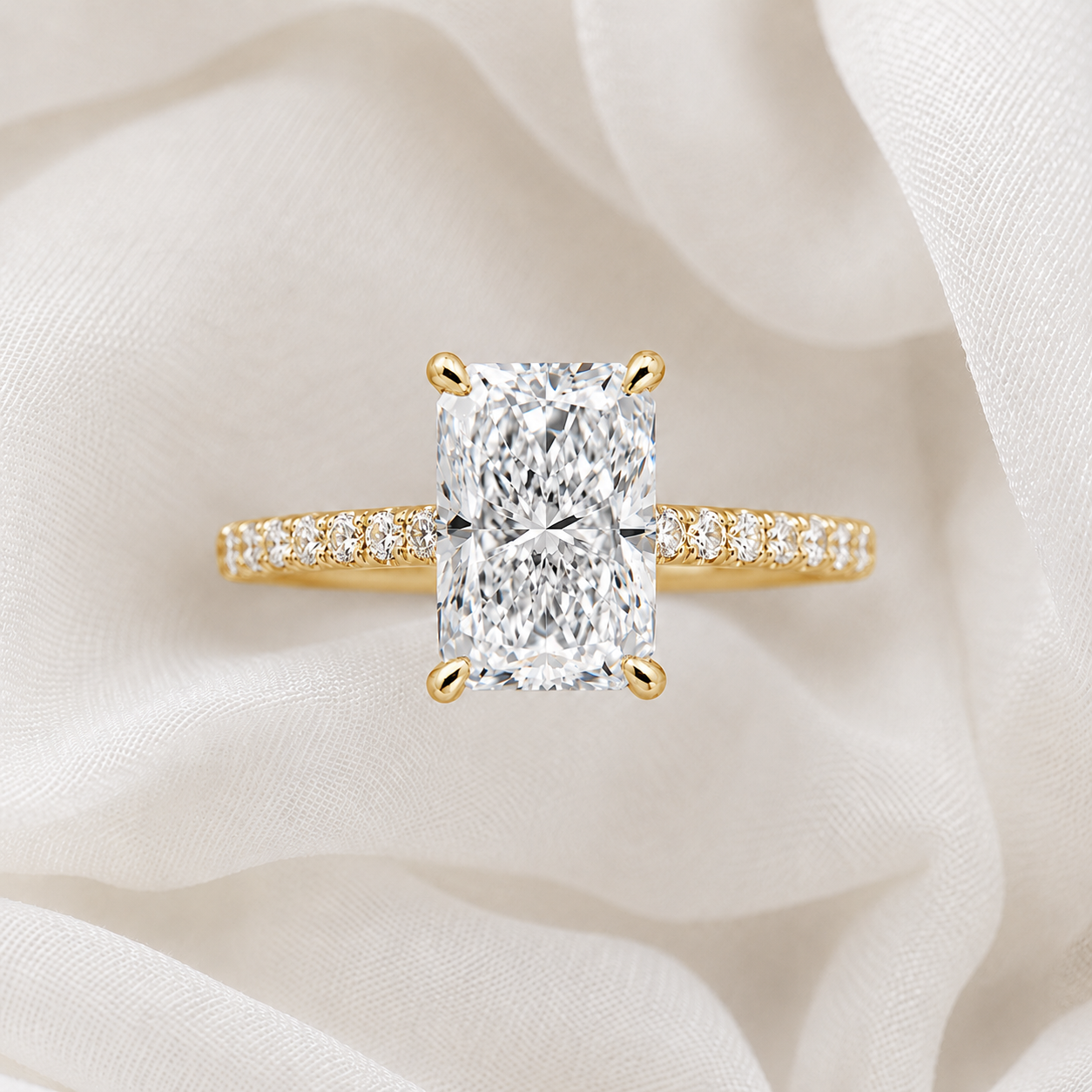 Pave Radiant Engagement Ring