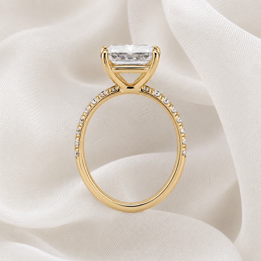 Pave Radiant Engagement Ring