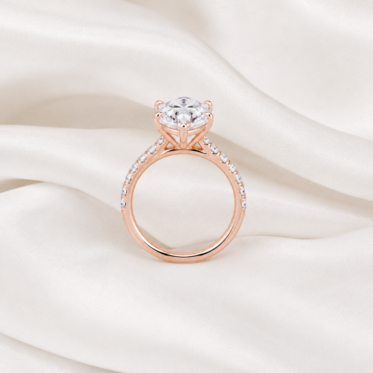 Marquise Diamond Pavé Engagement Ring | IGI Certified Lab-Grown | 1–5 CT | 14K & 18K Gold, Platinum