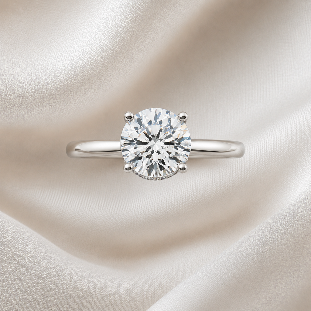 Hidden Halo Round Brilliant Engagement Ring