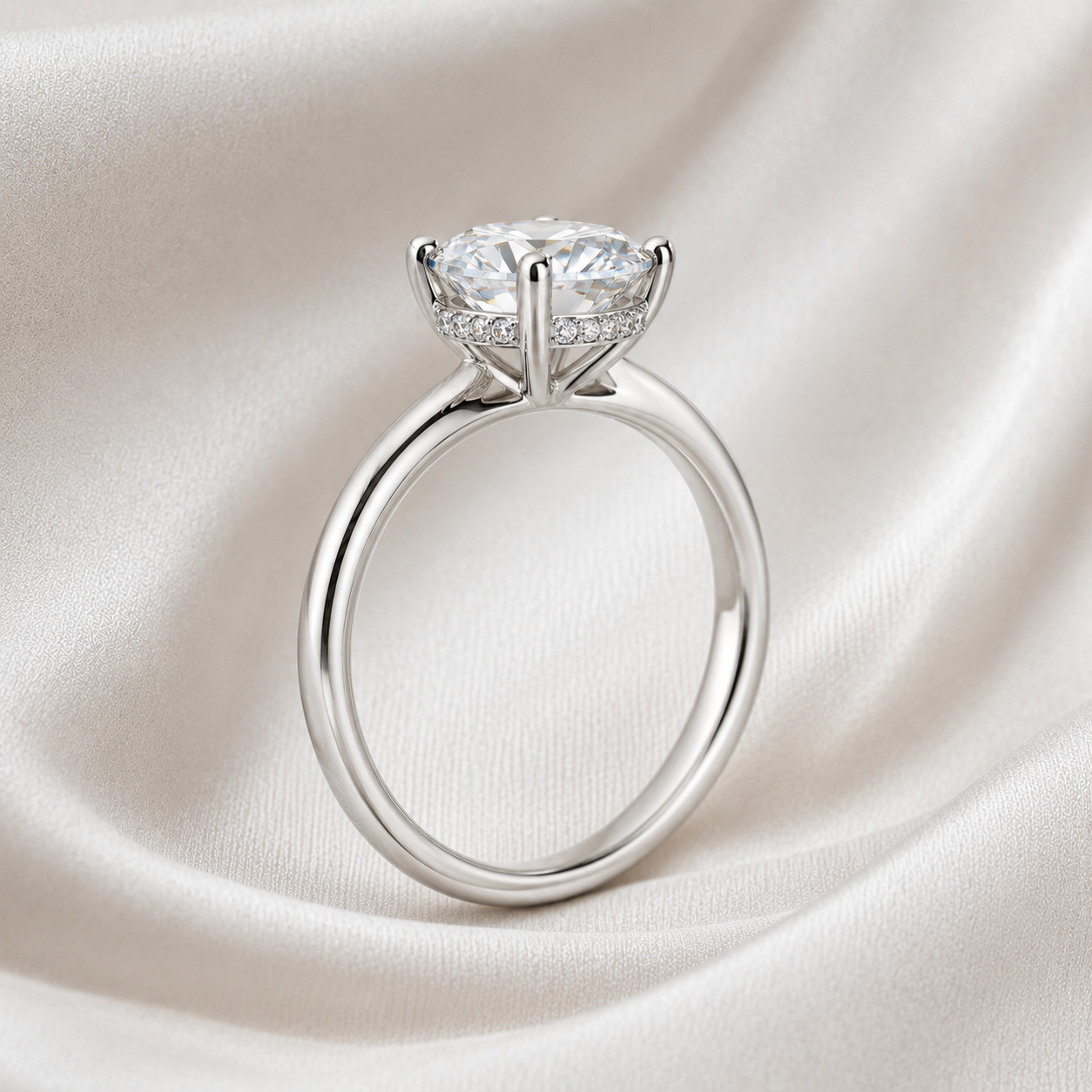 Hidden Halo Round Brilliant Engagement Ring