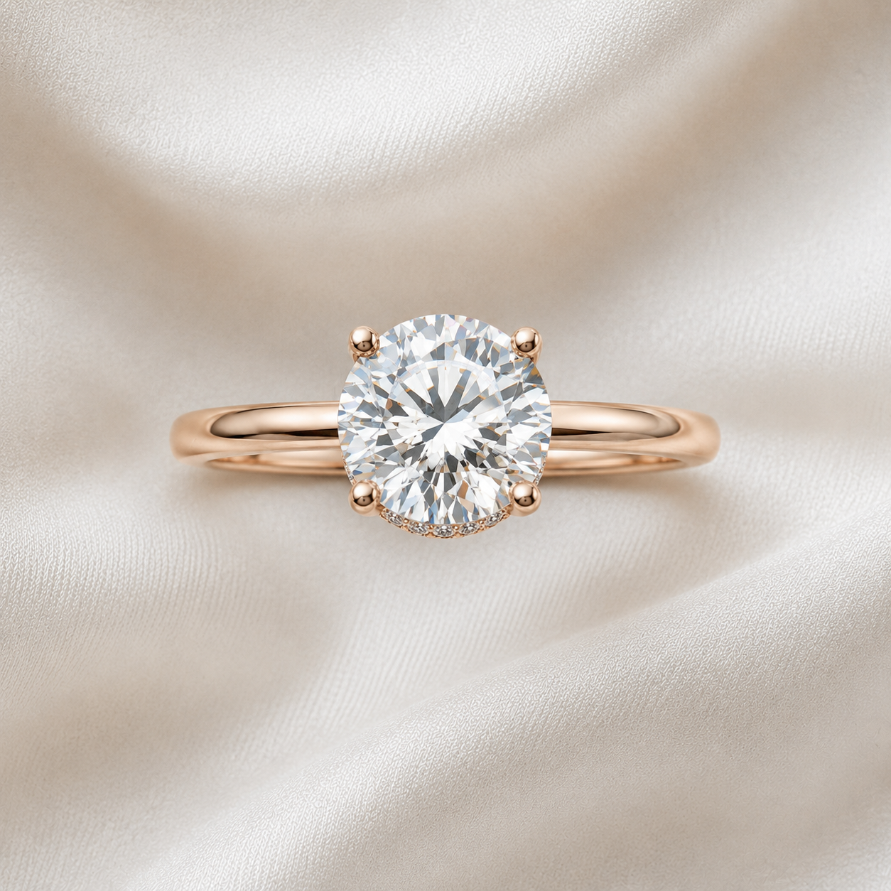Hidden Halo Round Brilliant Engagement Ring