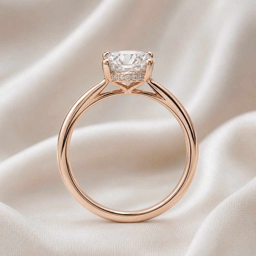 Hidden Halo Round Brilliant Engagement Ring