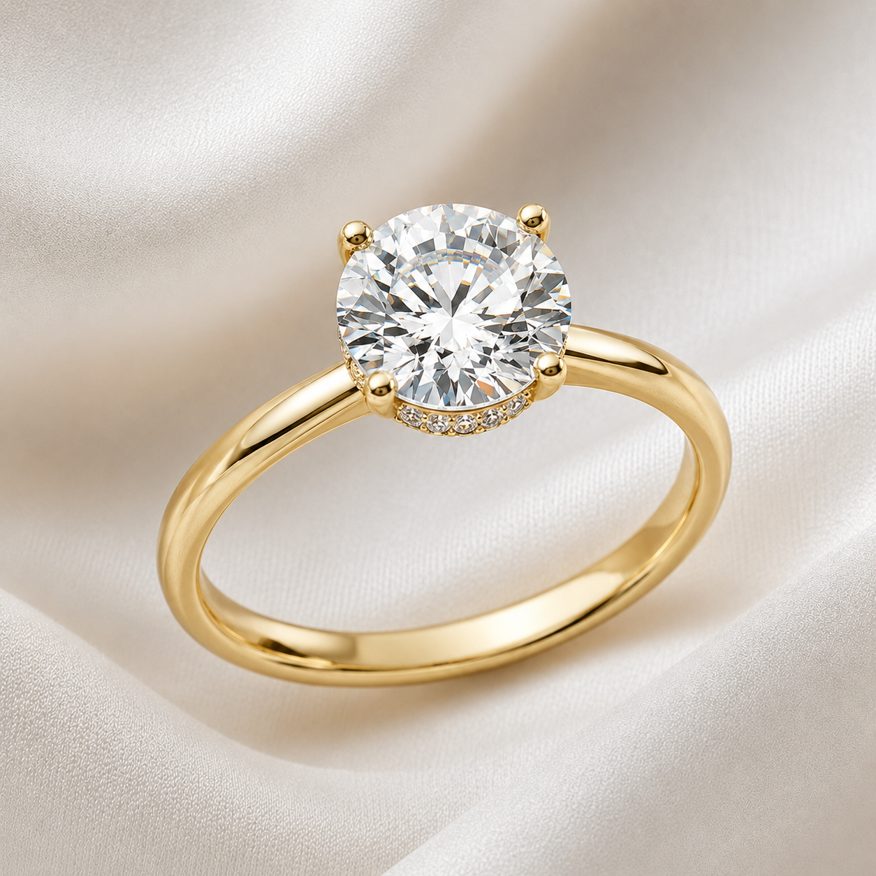 Hidden Halo Round Brilliant Engagement Ring