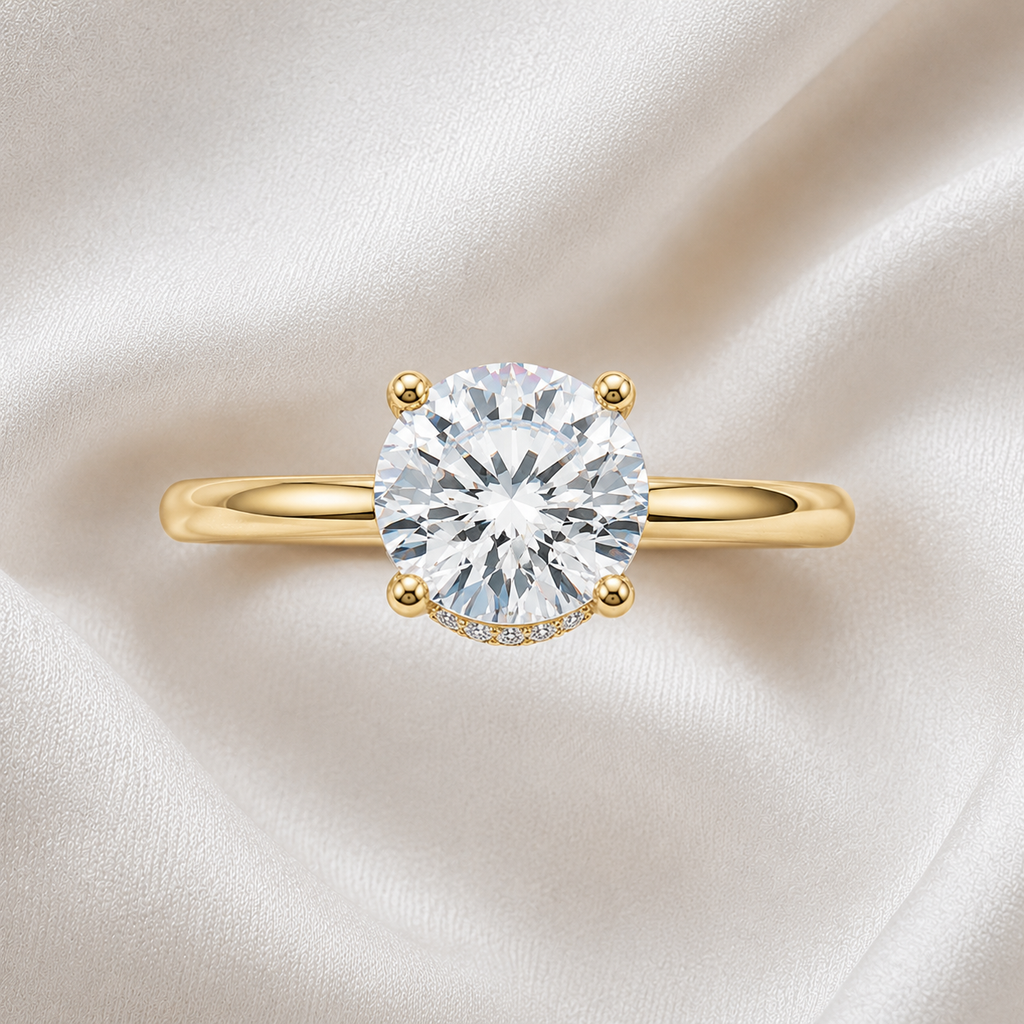 Hidden Halo Round Brilliant Engagement Ring