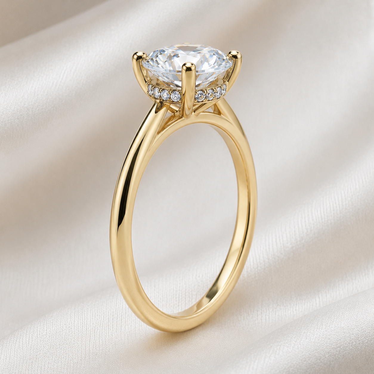 Hidden Halo Round Brilliant Engagement Ring