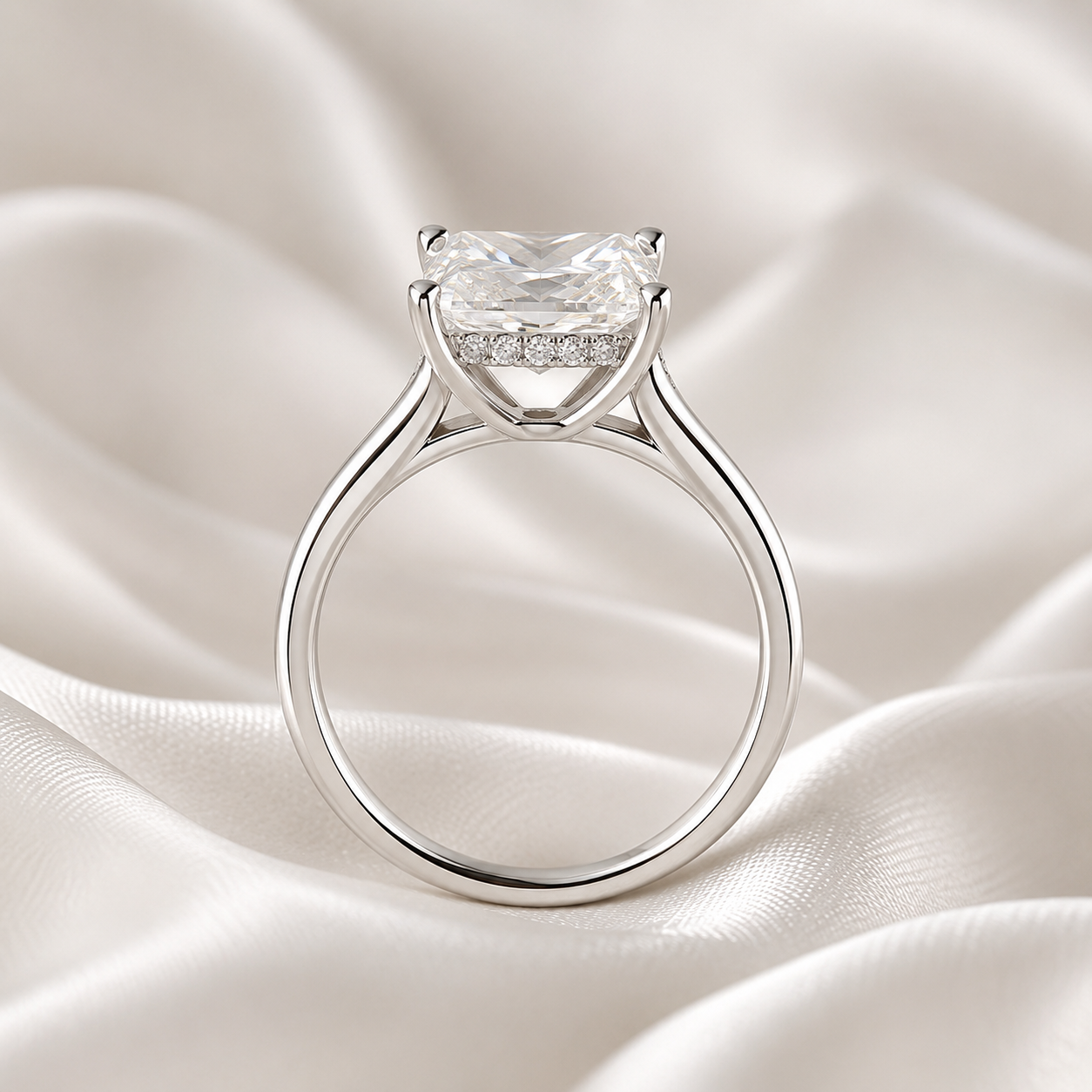 Hidden Halo Princess Engagement Ring
