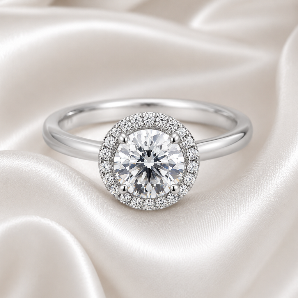 Halo Round Engagement Ring