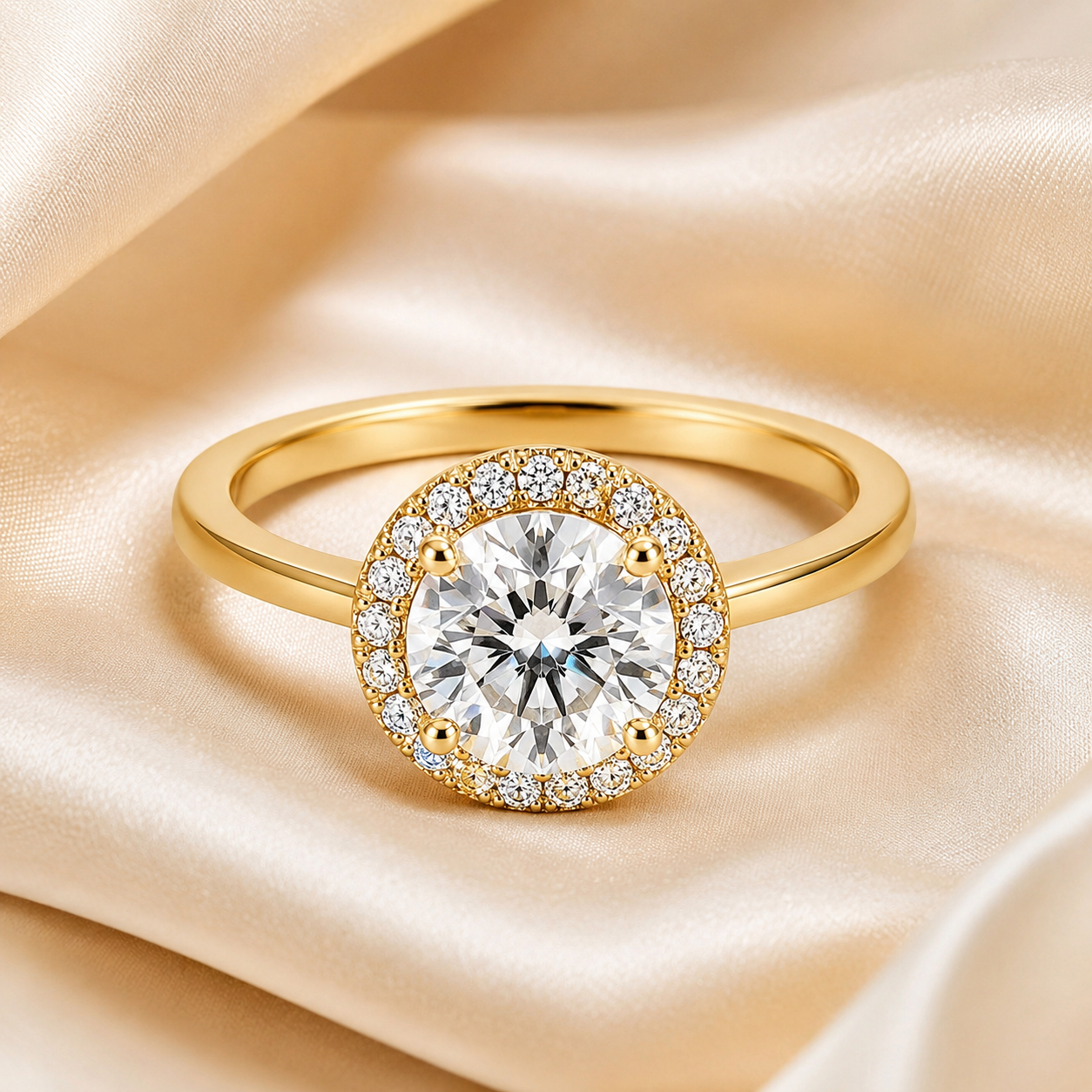 Halo Round Engagement Ring