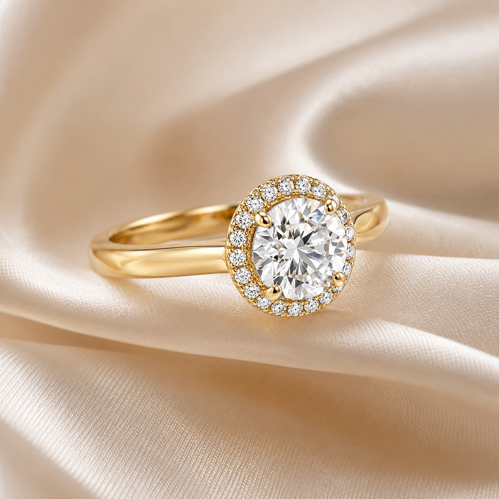 Halo Round Engagement Ring