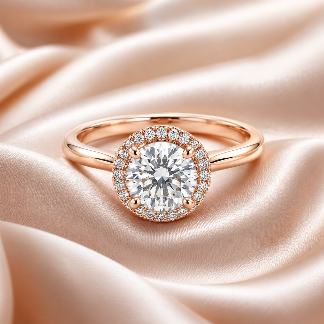 Halo Round Engagement Ring