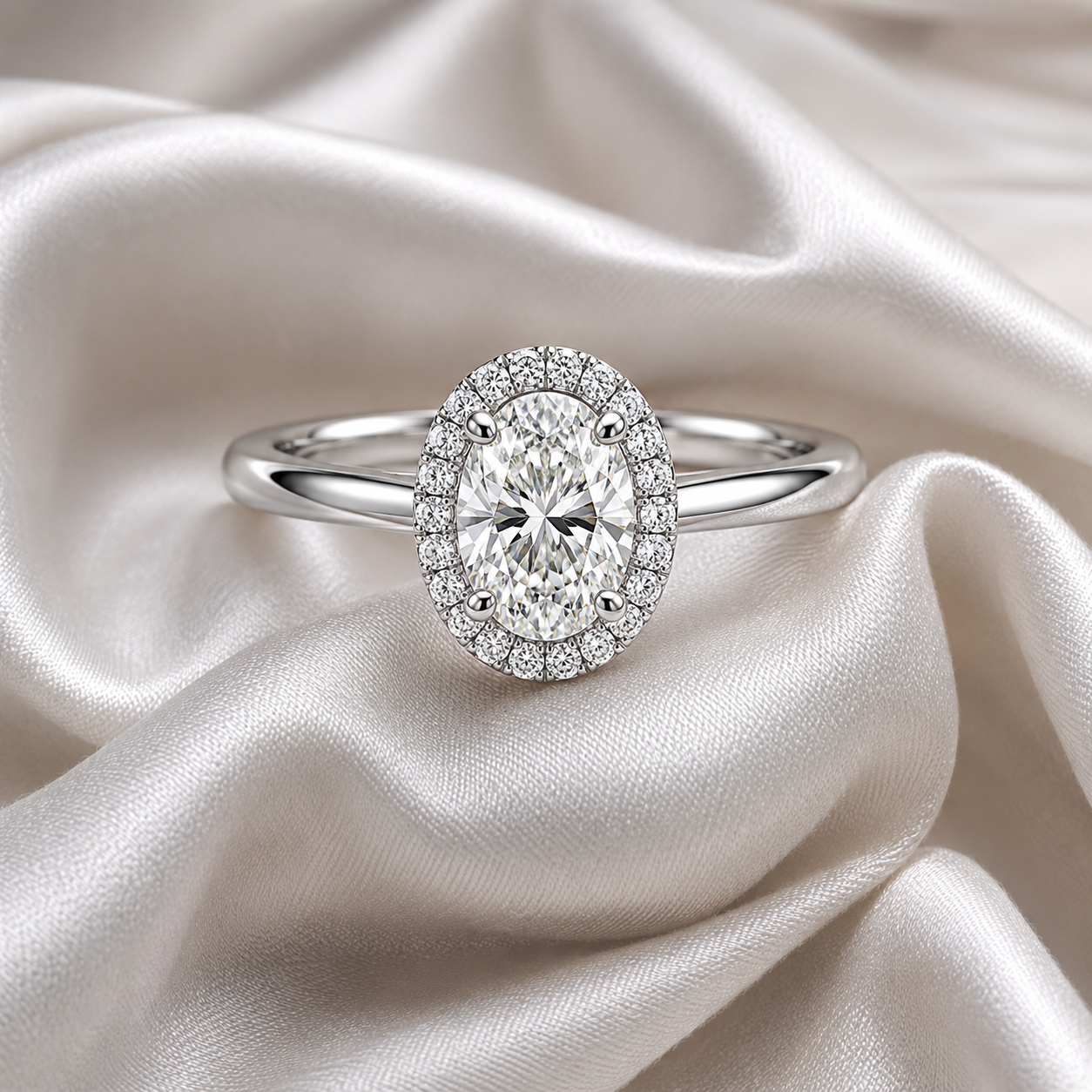 Halo Oval Engagement Ring