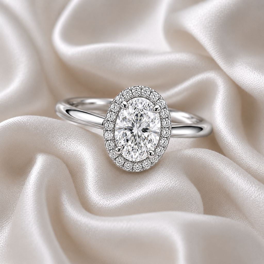 Halo Oval Engagement Ring