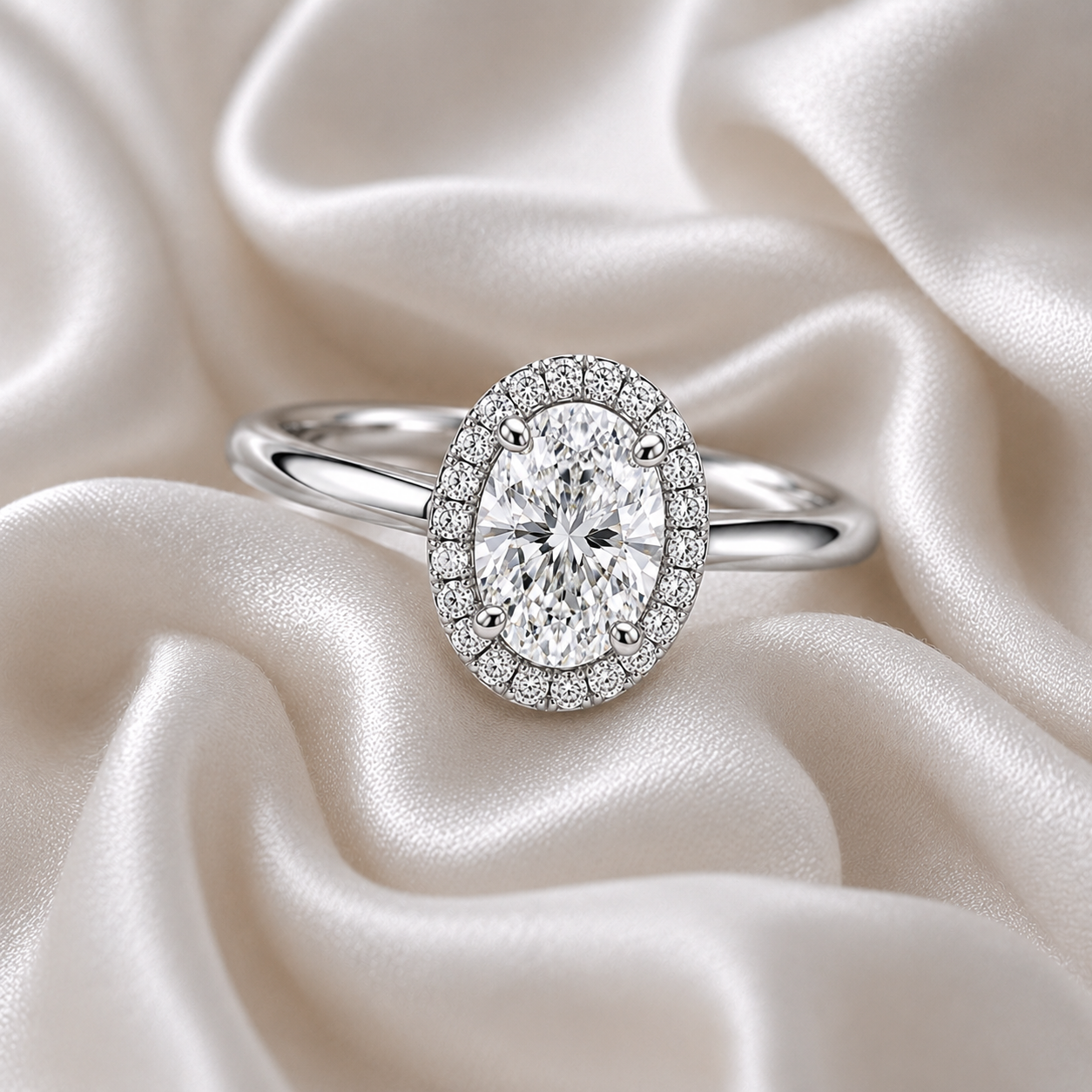 Halo Oval Engagement Ring