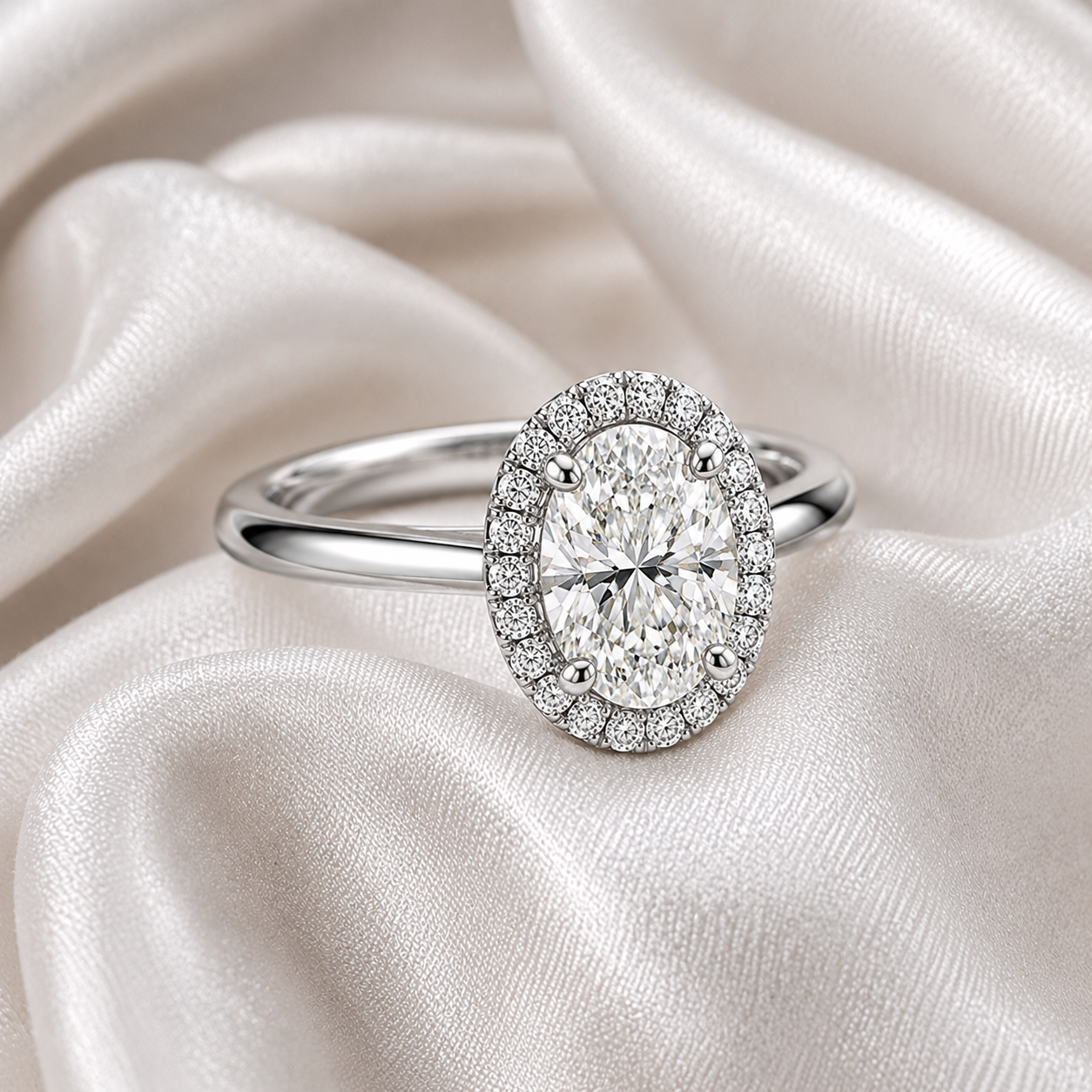 Halo Oval Engagement Ring