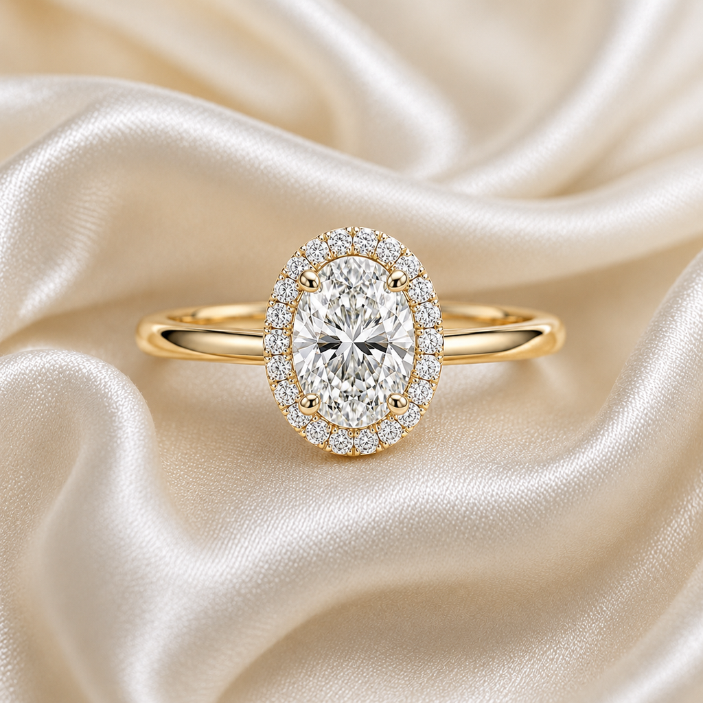 Halo Oval Engagement Ring