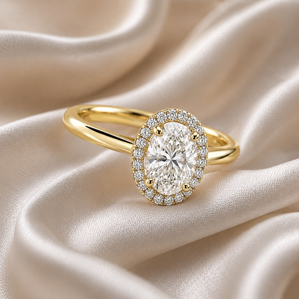 Halo Oval Engagement Ring