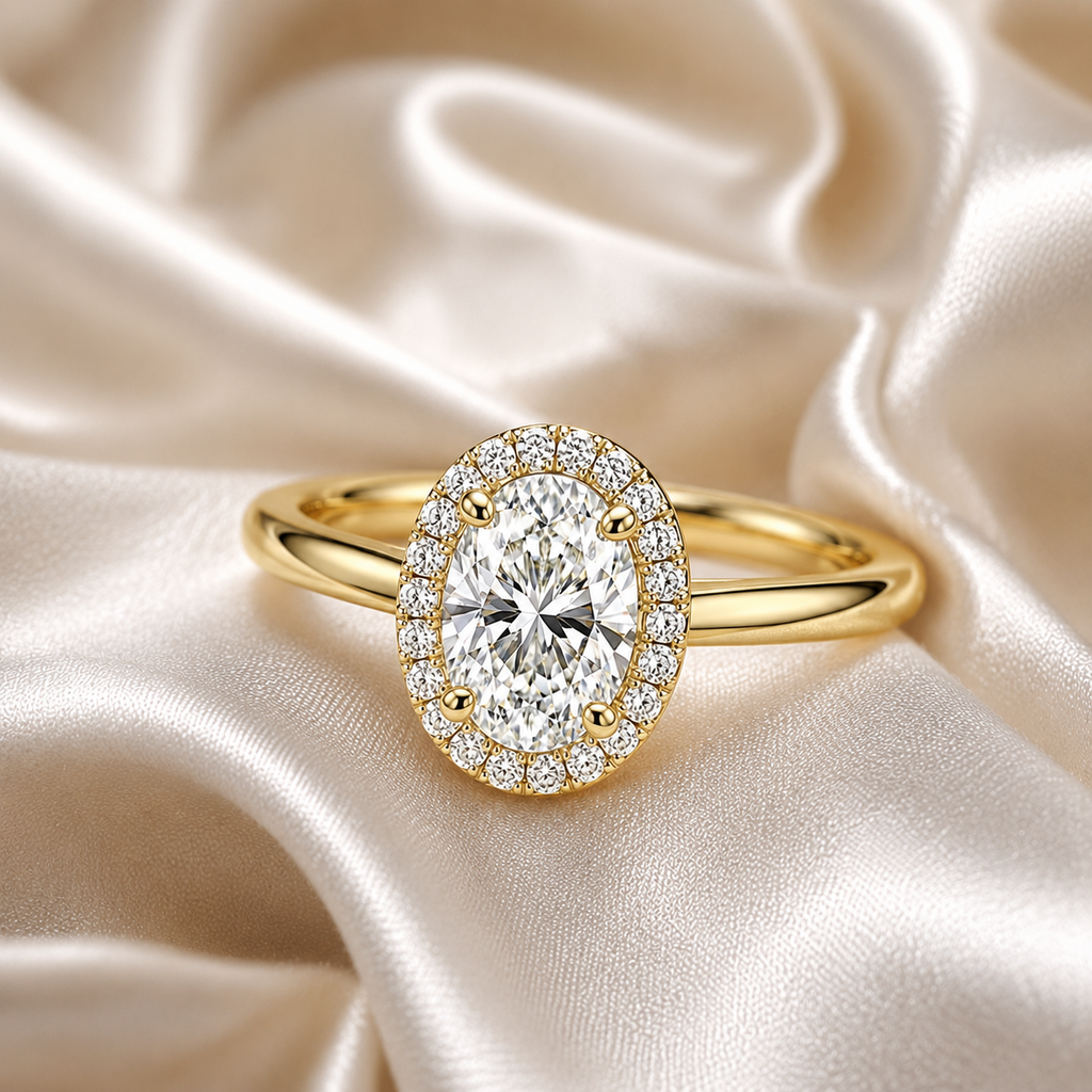 Halo Oval Engagement Ring