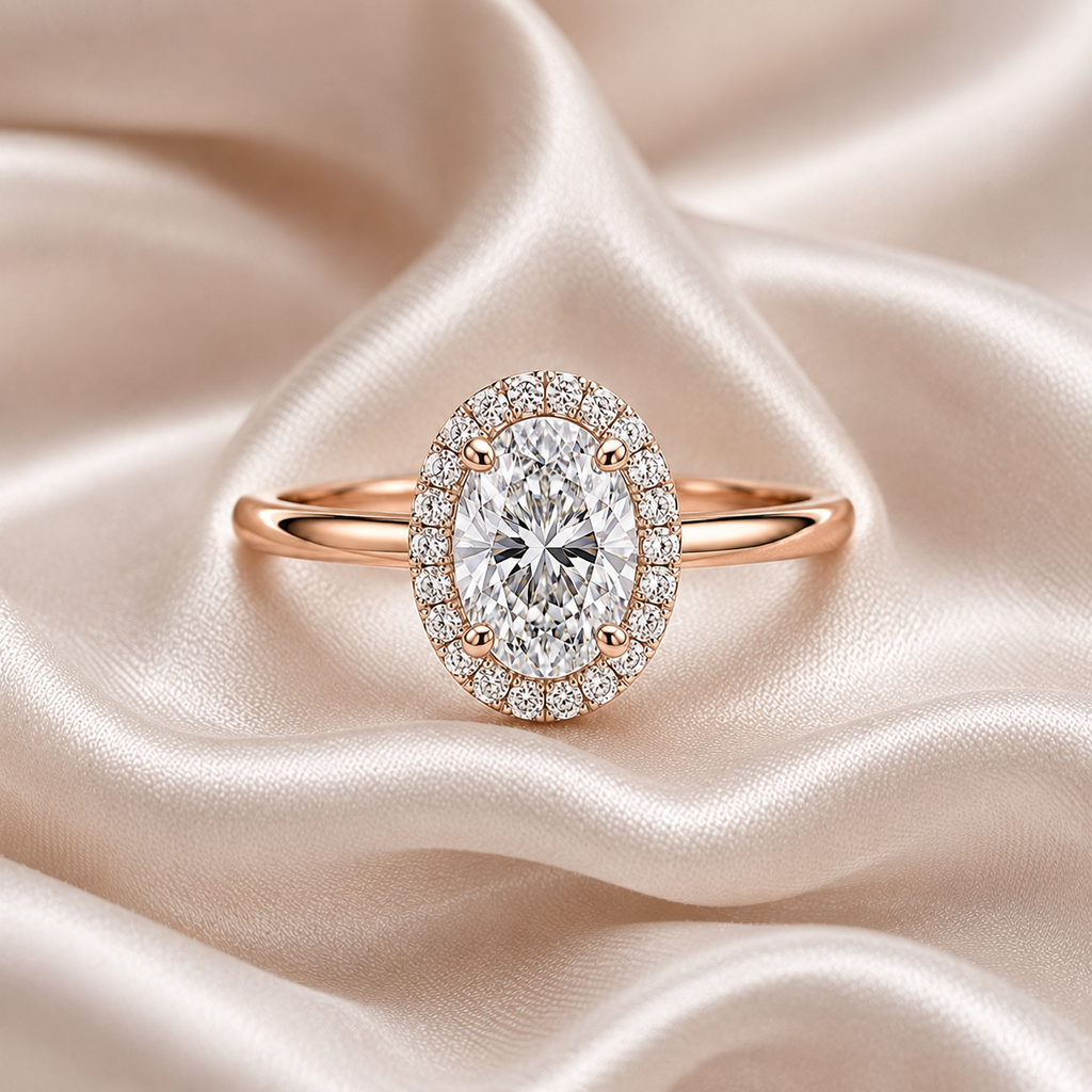 Halo Oval Engagement Ring