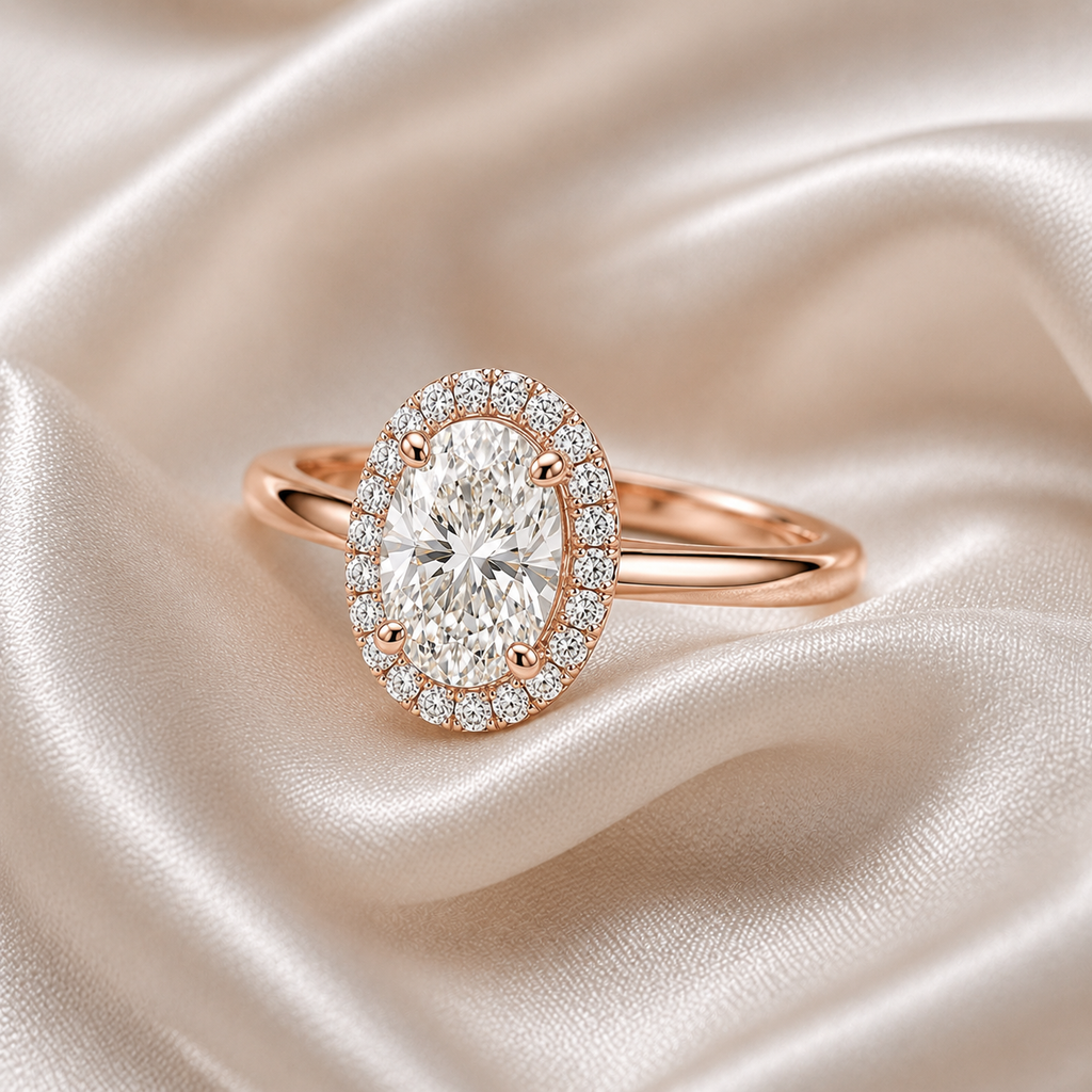 Halo Oval Engagement Ring