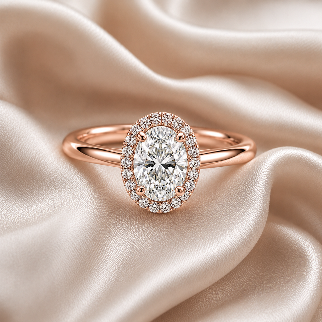 Halo Oval Engagement Ring